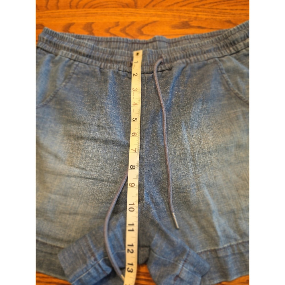Evereve Cadet Elodie Shorts Womens Medium Chambray‎ Fade Linen Blend Pull-On - Picture 5 of 8